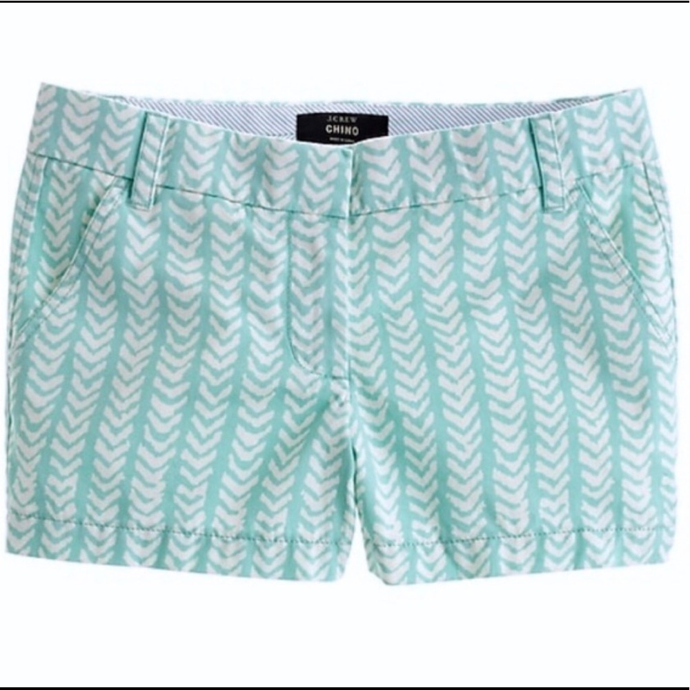 J.Crew 3” Chino Shorts in Herringbone Print